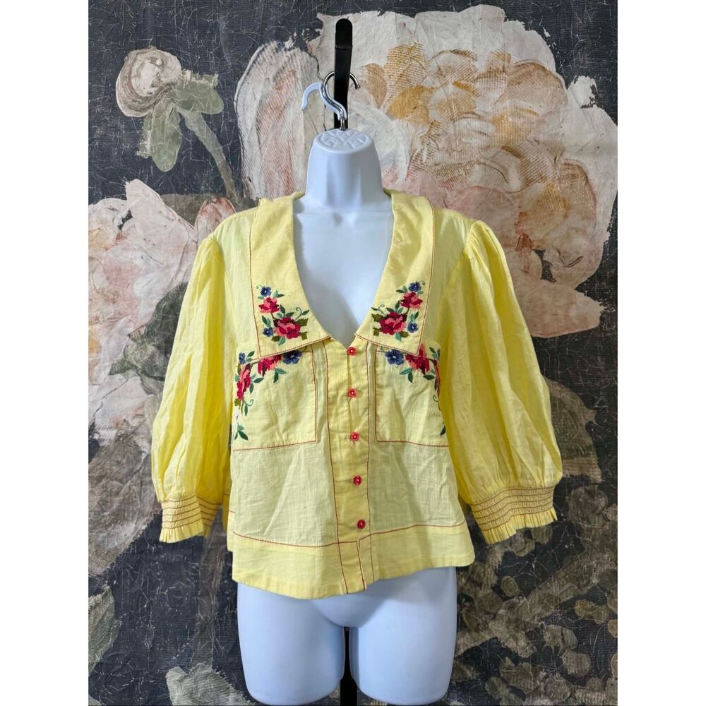 New Free People Ryland Blouse Size M - Picture 7 of 10
